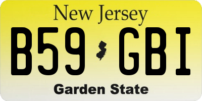 NJ license plate B59GBI