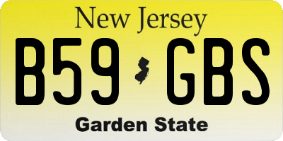 NJ license plate B59GBS