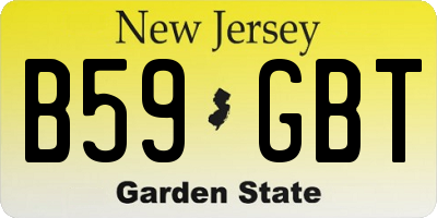 NJ license plate B59GBT