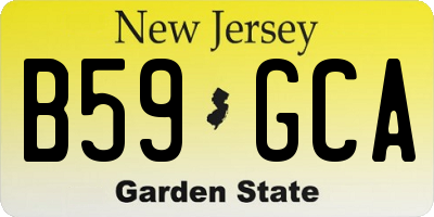 NJ license plate B59GCA