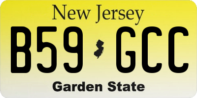 NJ license plate B59GCC
