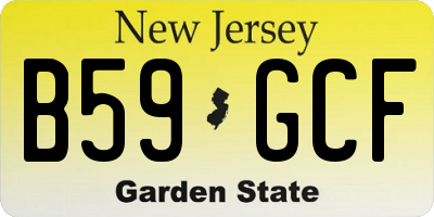 NJ license plate B59GCF