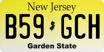 NJ license plate B59GCH