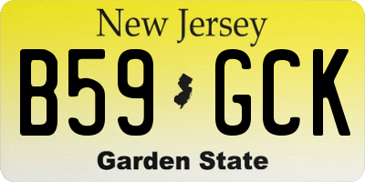 NJ license plate B59GCK
