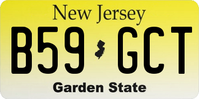 NJ license plate B59GCT