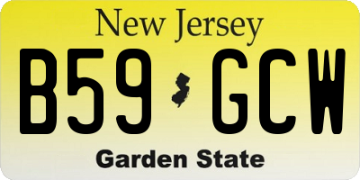 NJ license plate B59GCW