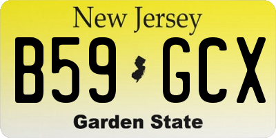 NJ license plate B59GCX