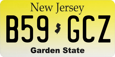 NJ license plate B59GCZ
