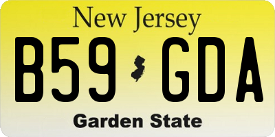 NJ license plate B59GDA