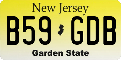 NJ license plate B59GDB