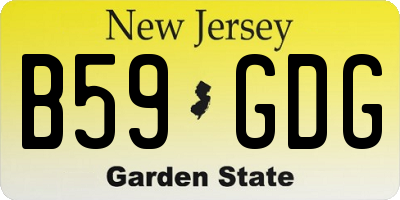 NJ license plate B59GDG
