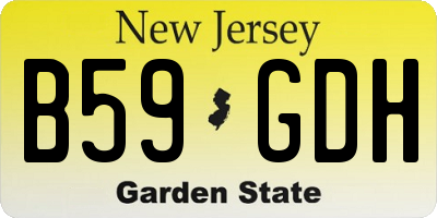 NJ license plate B59GDH