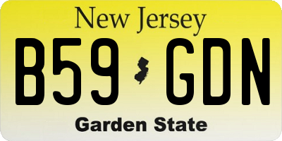 NJ license plate B59GDN