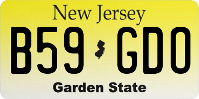 NJ license plate B59GDO