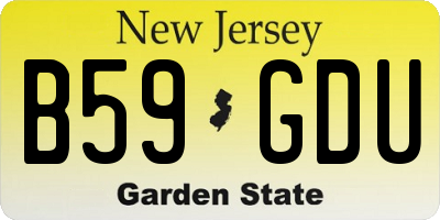 NJ license plate B59GDU