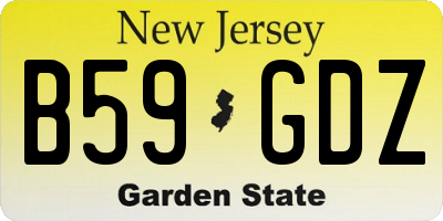 NJ license plate B59GDZ