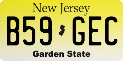 NJ license plate B59GEC