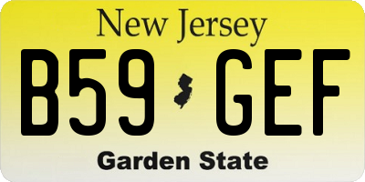 NJ license plate B59GEF