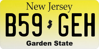 NJ license plate B59GEH