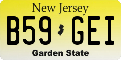 NJ license plate B59GEI