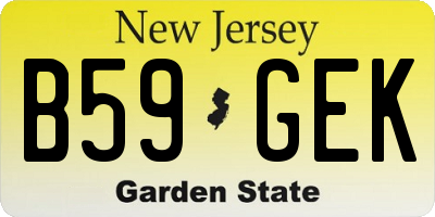 NJ license plate B59GEK