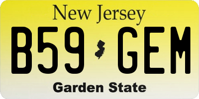 NJ license plate B59GEM