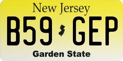 NJ license plate B59GEP