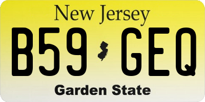 NJ license plate B59GEQ