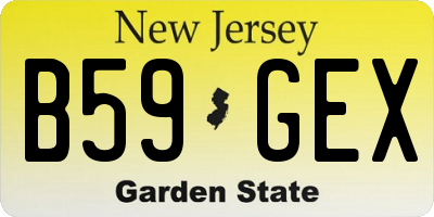 NJ license plate B59GEX
