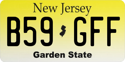NJ license plate B59GFF