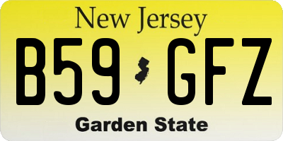 NJ license plate B59GFZ