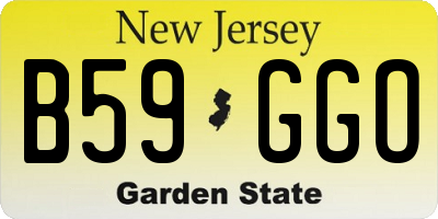 NJ license plate B59GGO