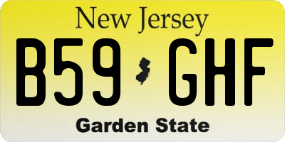 NJ license plate B59GHF