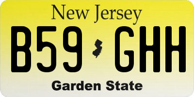 NJ license plate B59GHH