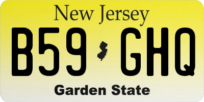 NJ license plate B59GHQ
