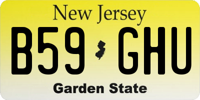 NJ license plate B59GHU