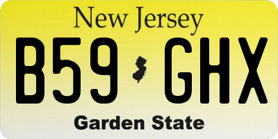 NJ license plate B59GHX