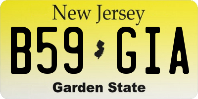 NJ license plate B59GIA