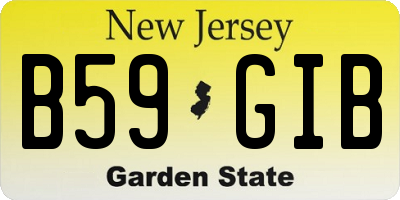 NJ license plate B59GIB