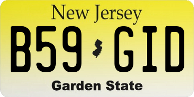 NJ license plate B59GID