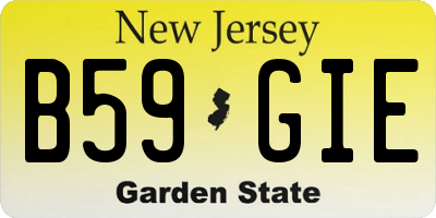 NJ license plate B59GIE