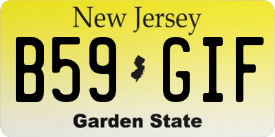 NJ license plate B59GIF