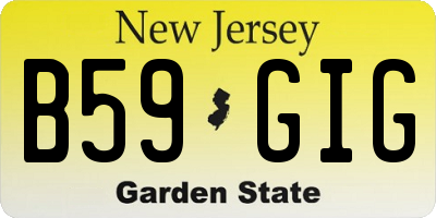 NJ license plate B59GIG