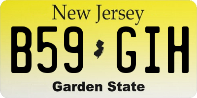 NJ license plate B59GIH