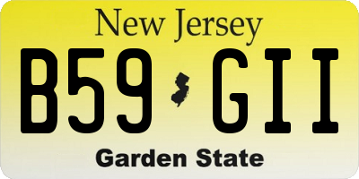 NJ license plate B59GII