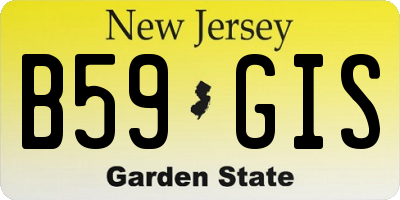 NJ license plate B59GIS
