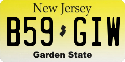 NJ license plate B59GIW