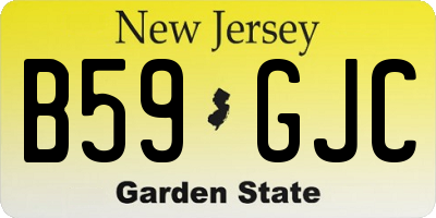 NJ license plate B59GJC