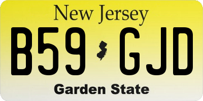 NJ license plate B59GJD