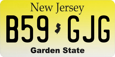 NJ license plate B59GJG